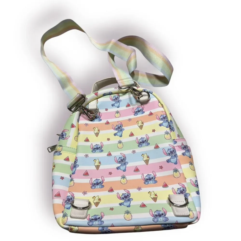 Loungefly Disney Lilo & Stitch Rainbow Fruit Convertible Mini‎ Backpack
